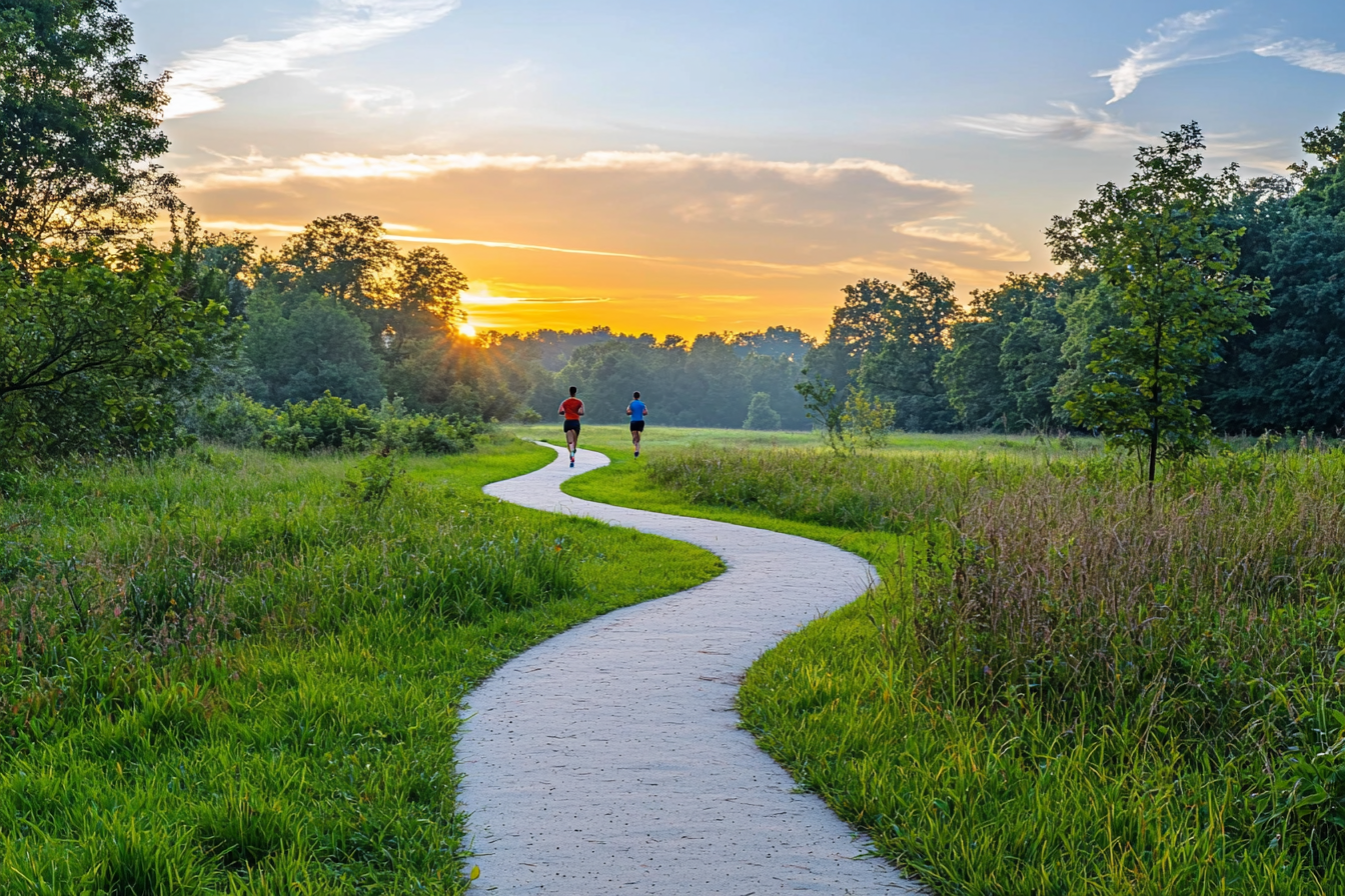 A Peaceful Sunrise Trail for Runners