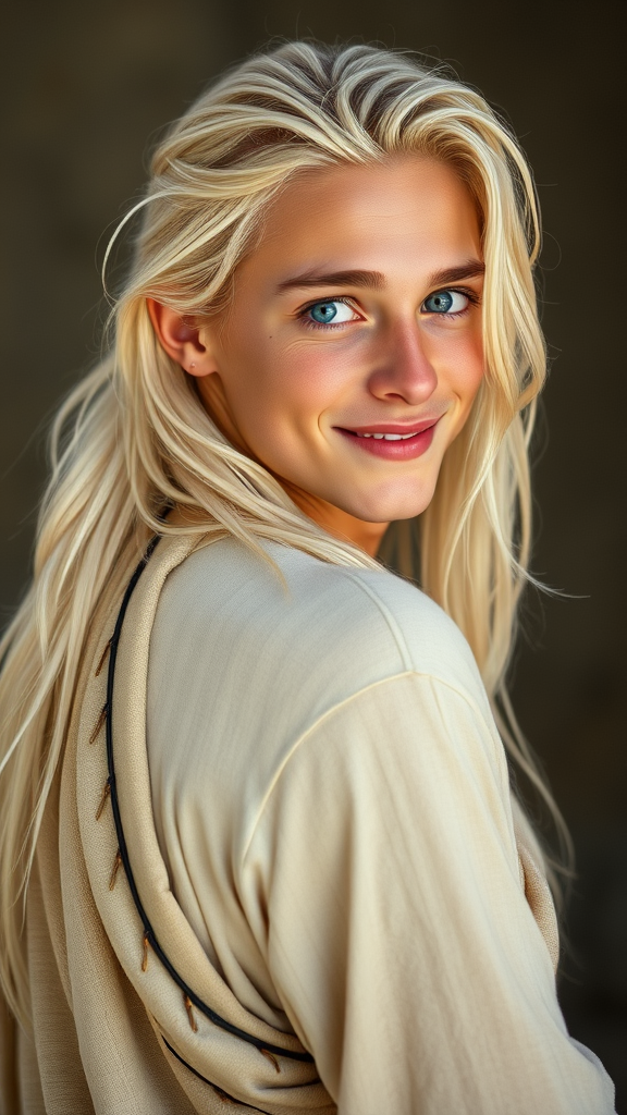 A Peaceful Young Man with Stunning Blue Eyes