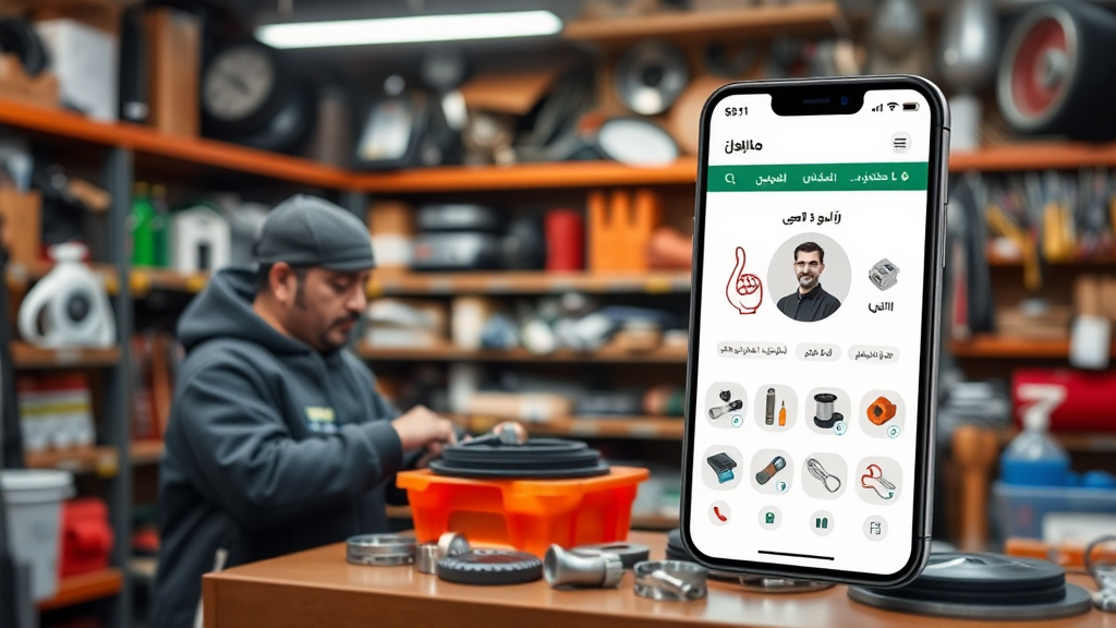 A Persian language spare parts service application connecting shopkeepers.