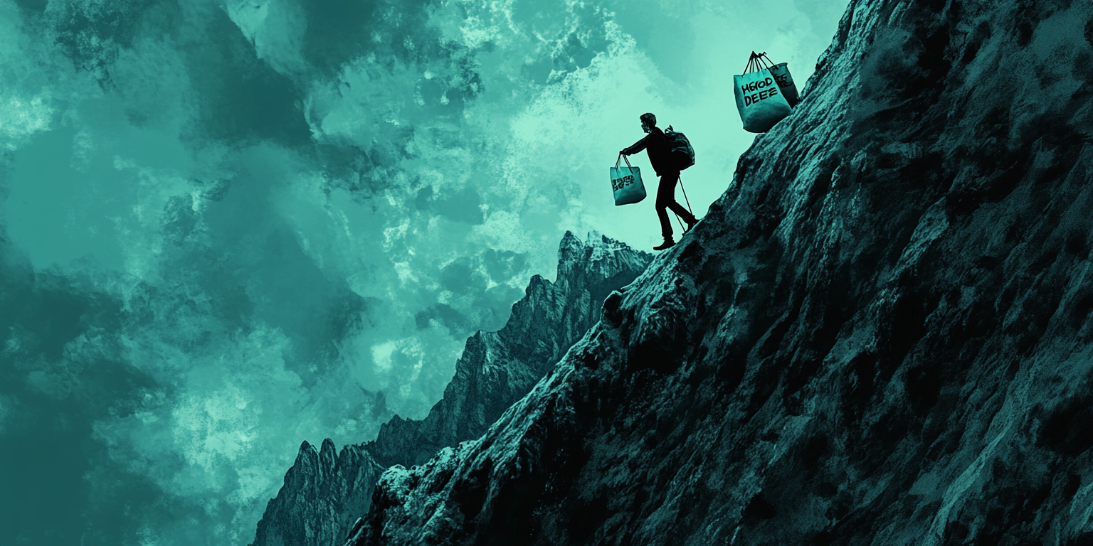 A Person Climbing Steep Mountain: High-Interest Debt