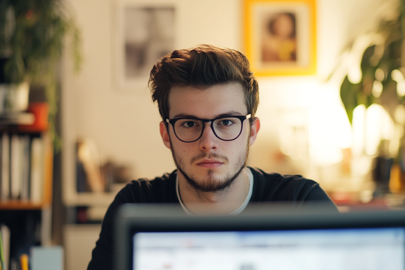 A Person Working in an Office Remotely