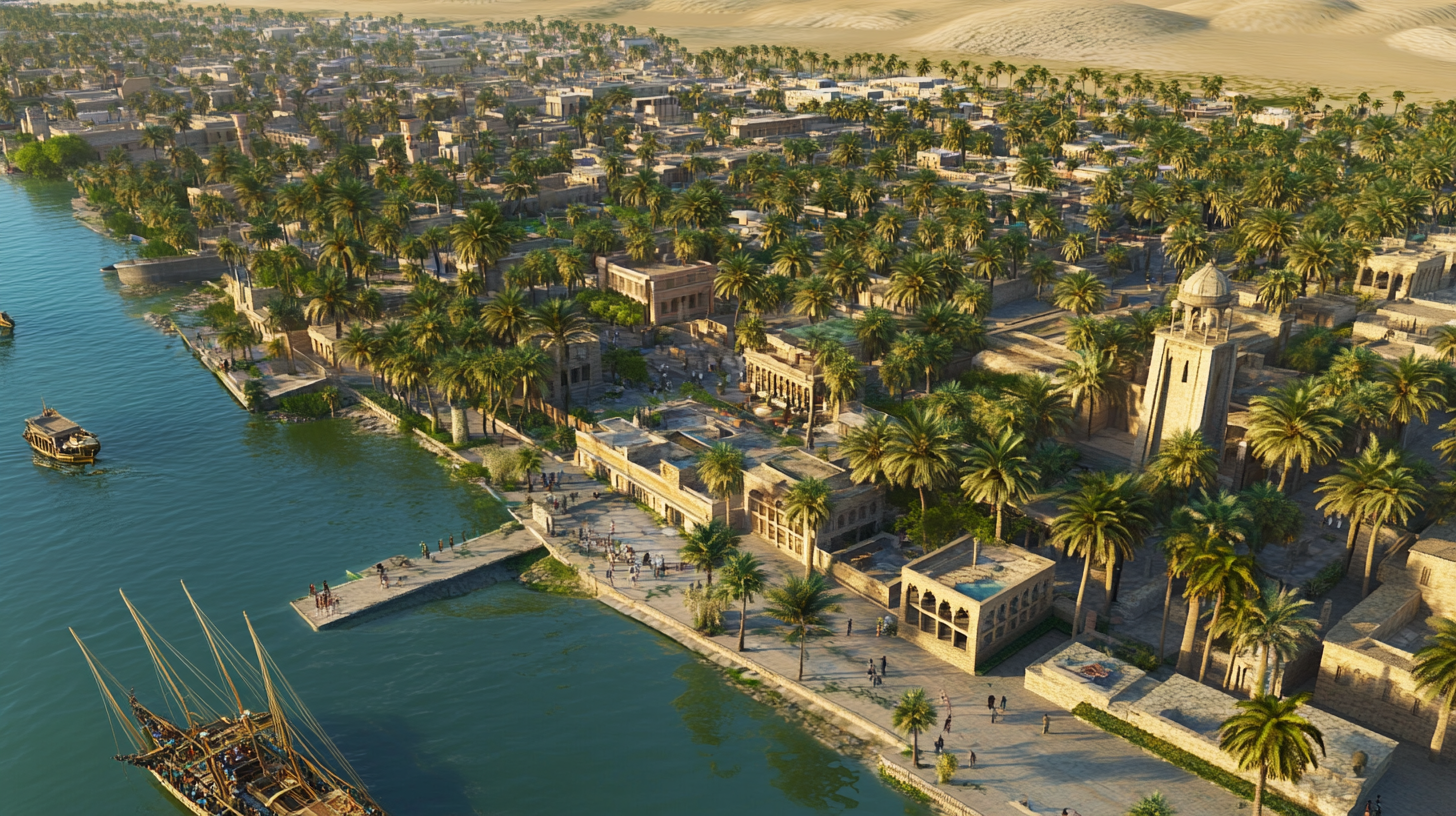 A Photorealistic Future City by the Al Basra River.