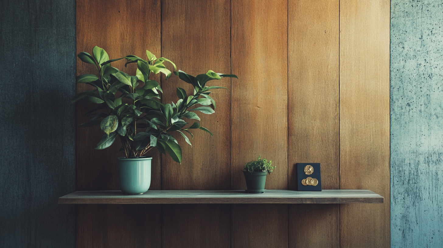 A Plant on Athlete's Shelf in Modern Chinese Apartment