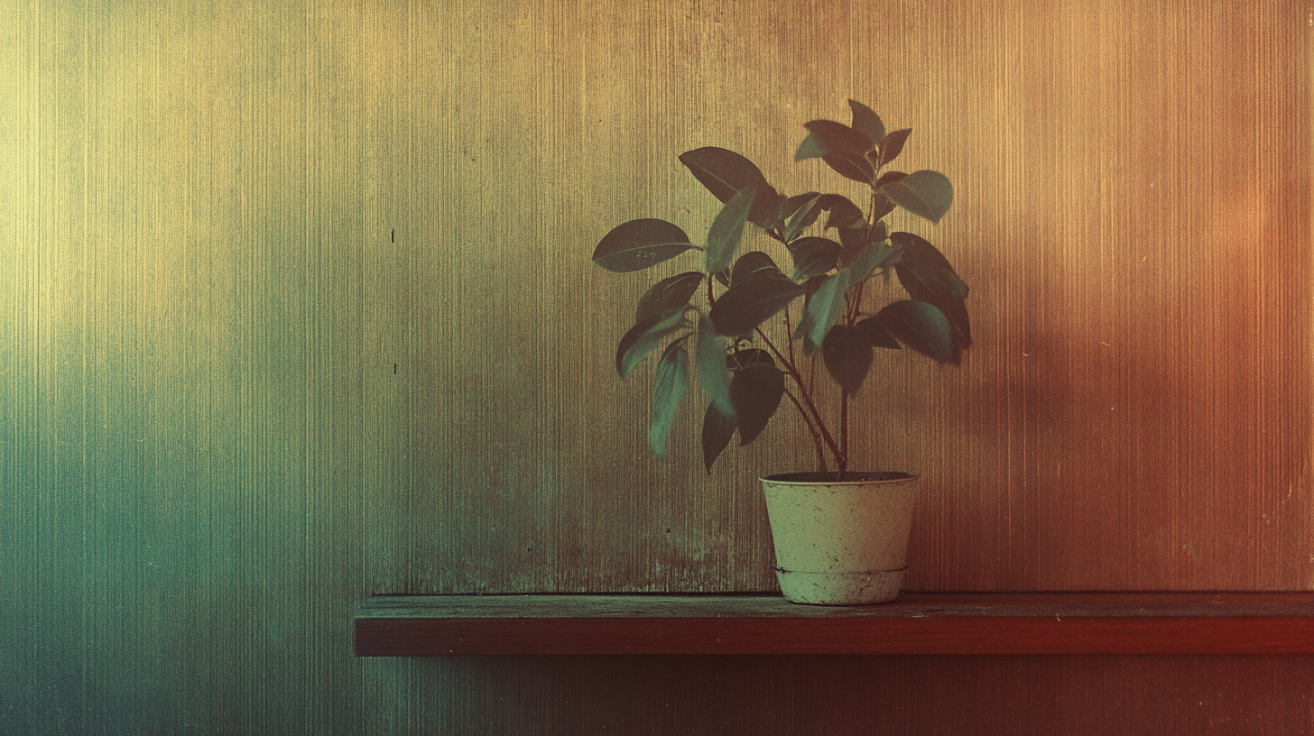 A Plant on Wooden Shelf in Athlete's Apartment