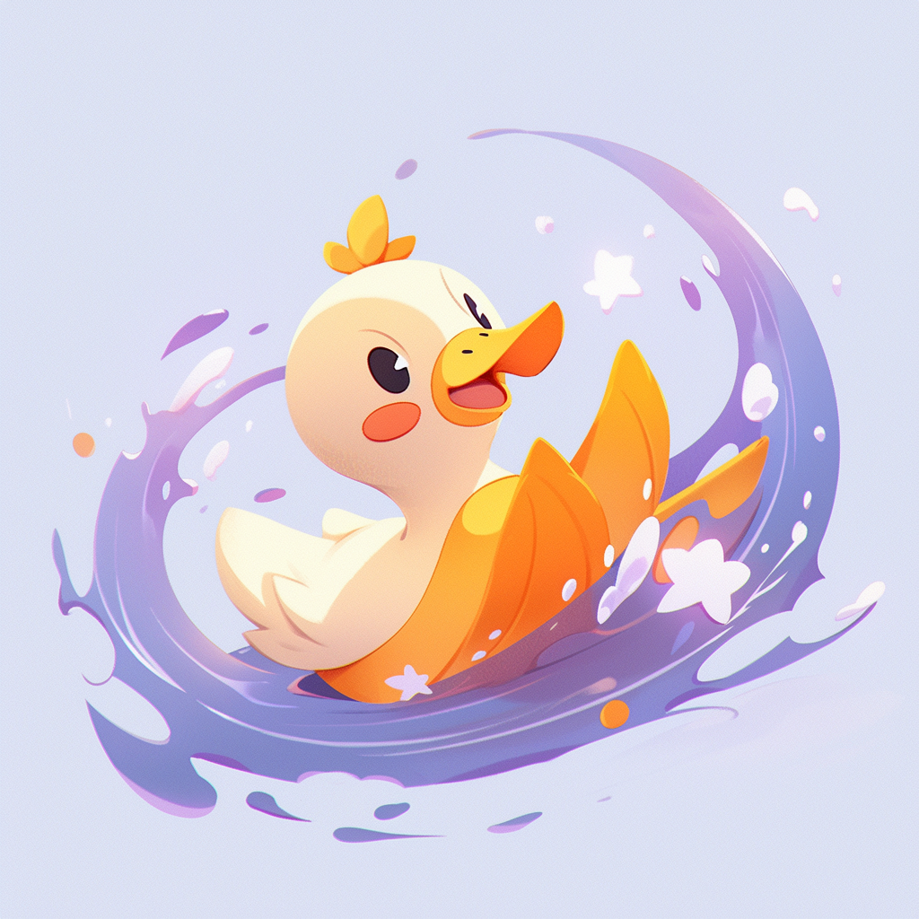 A Playful Little Duck in Water