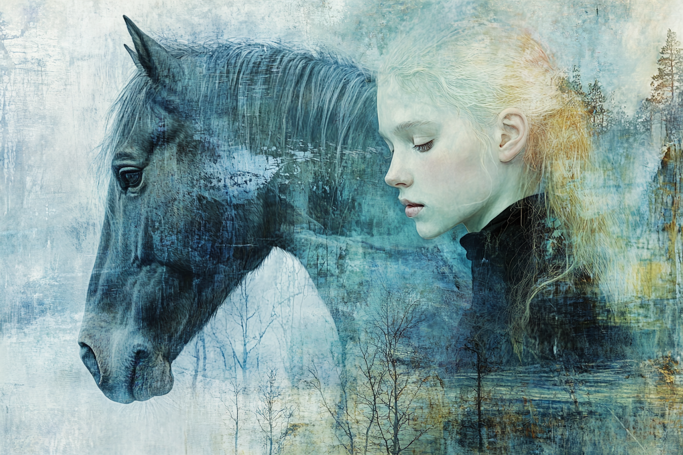 A Portrait of a Young Woman and Her Horse