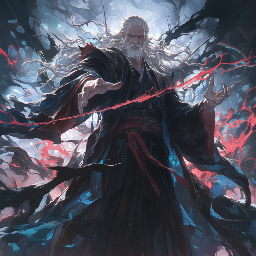 A Powerful Old Man in Dark Fantasy Dungeon