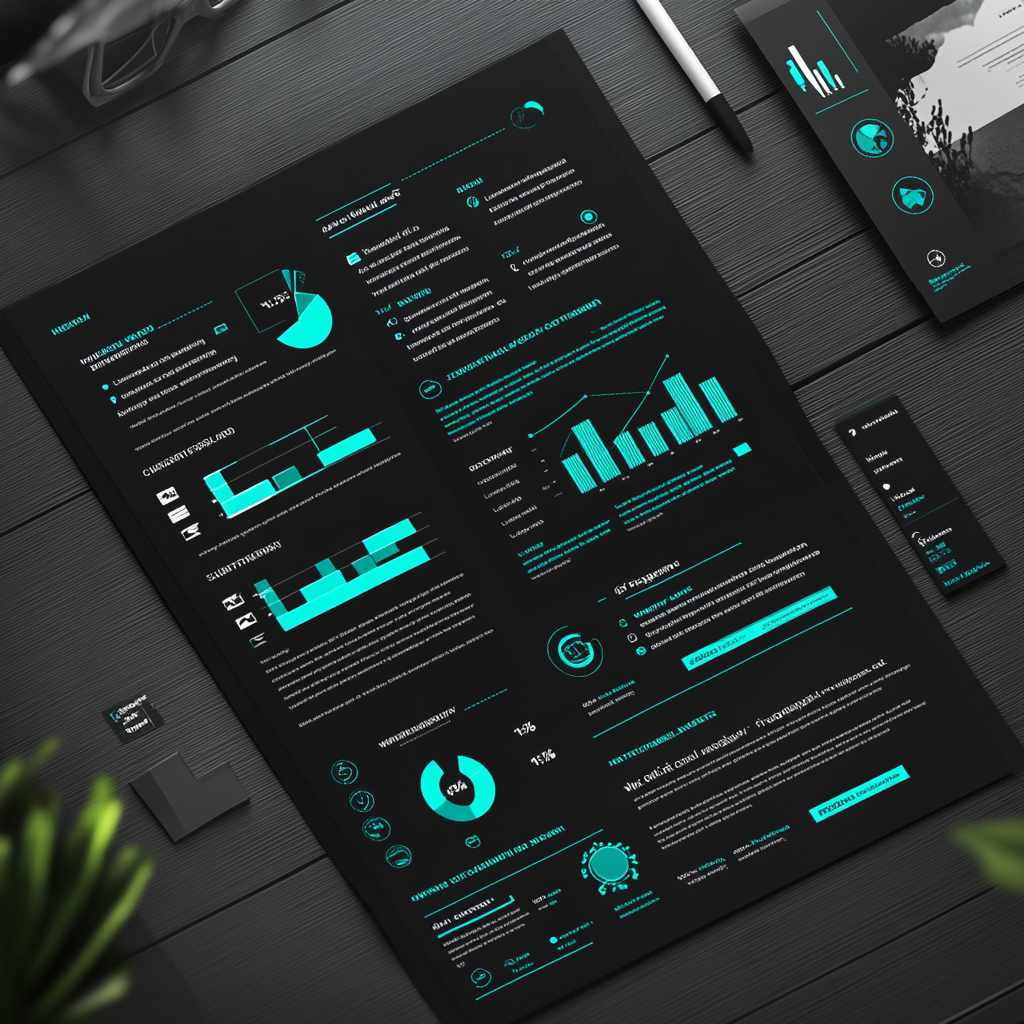 A Professional Resume Highlighting Metrics in Vibrant Colors