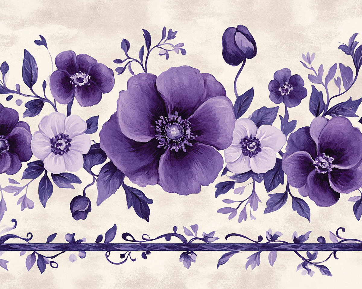 A Purple Flower Painting in Italianate Style