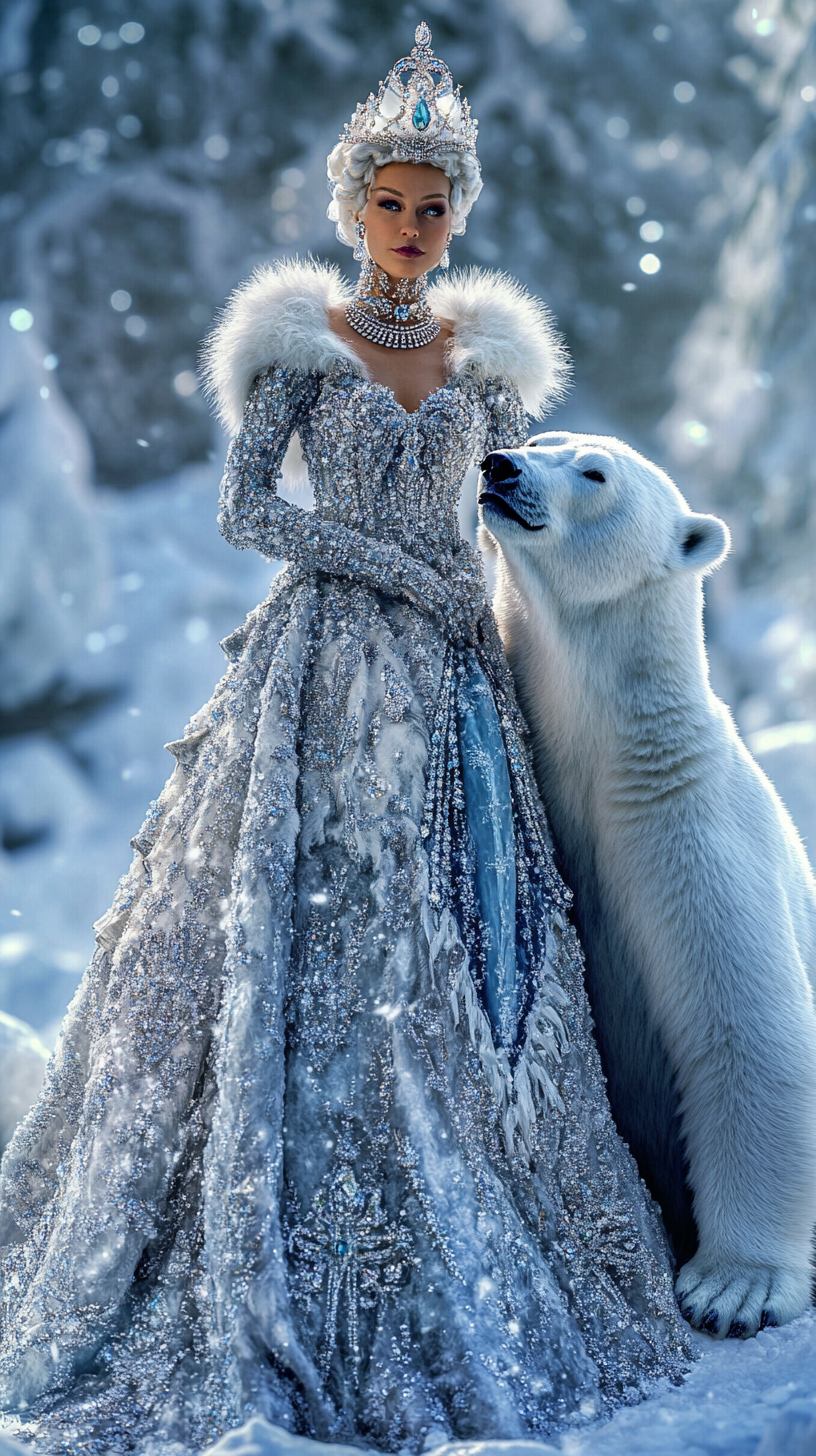 A Queen and Her Polar Bear Companion