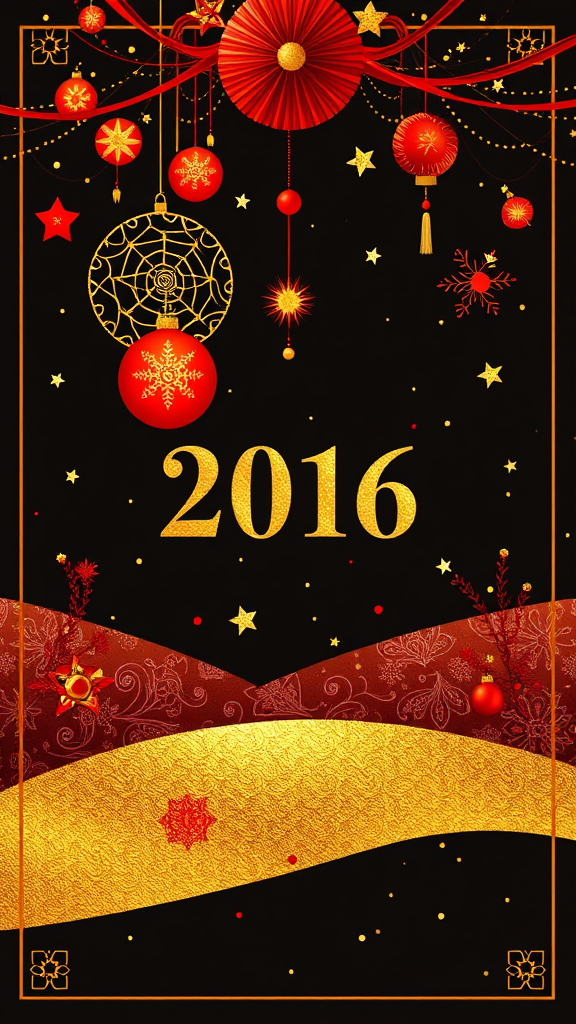 A Red and Gold NYE Invitation