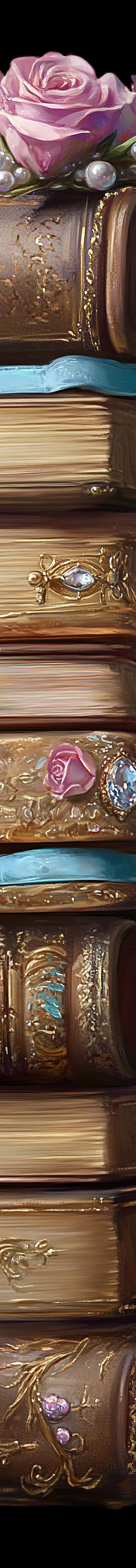 A Regal Book with Roses and Pearls