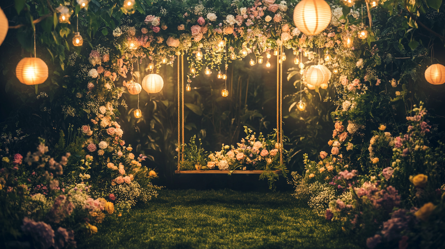 A Romantic Garden Wedding with Ivy and Lanterns