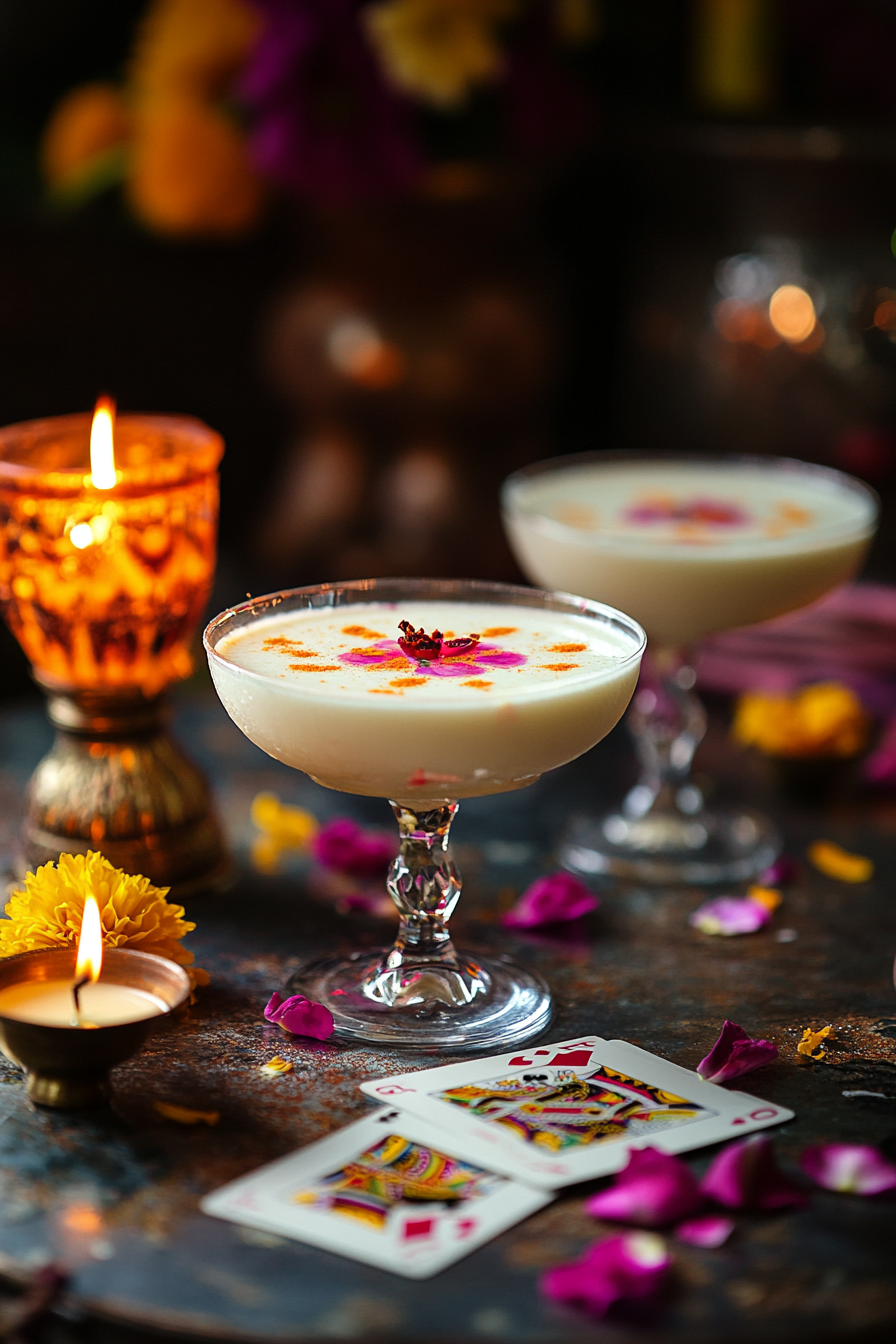 A Rose Petal Dessert Display with Props