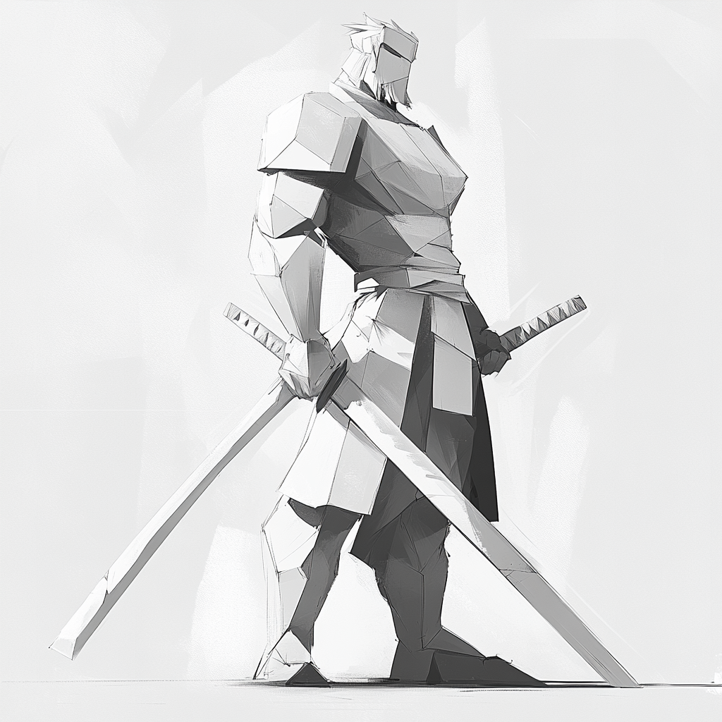 A Samurai in Black and White