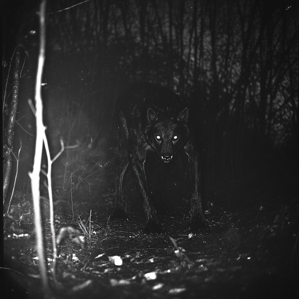 A Scary Werewolf in Dark Forest