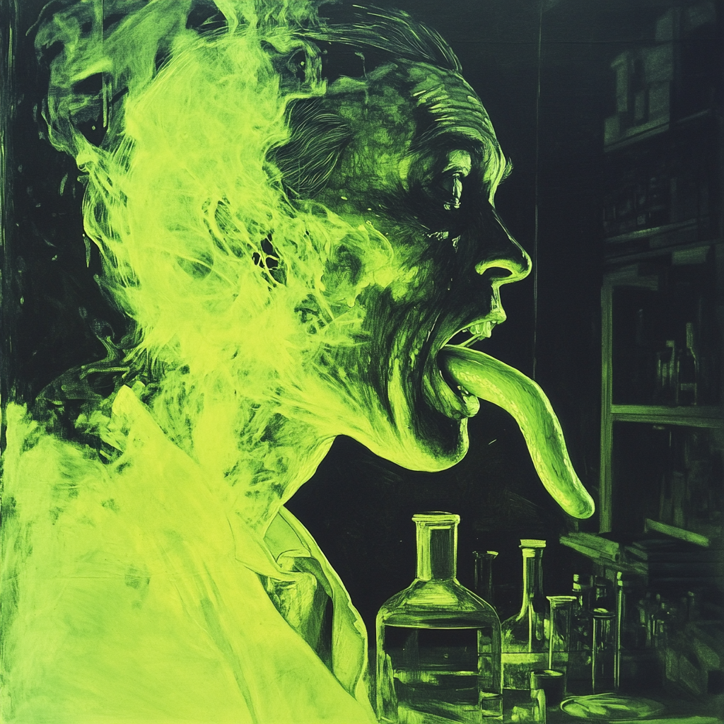 A Scientist Ghost with Students in Lab Poster