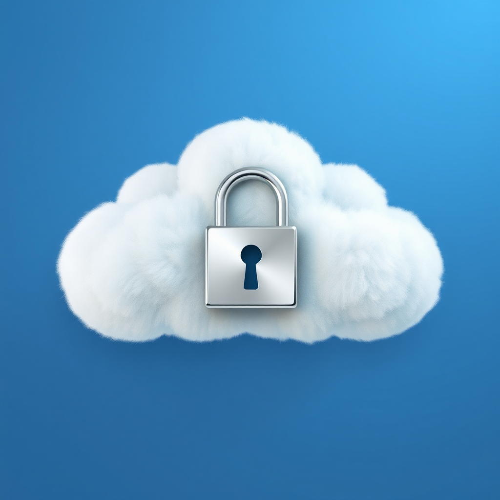 A Secure Cloud Storage Logo with Lock Symbol.