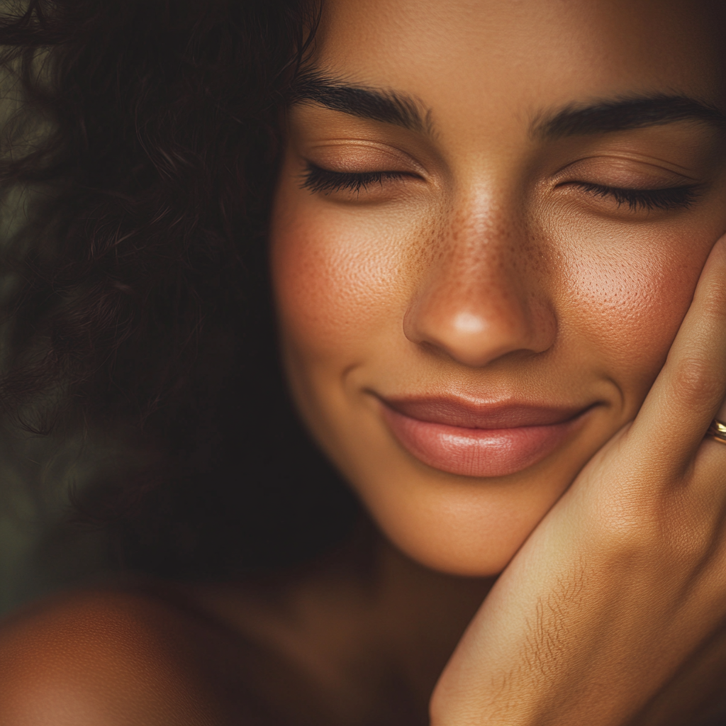 A Serene Latina Woman with Gentle Smile