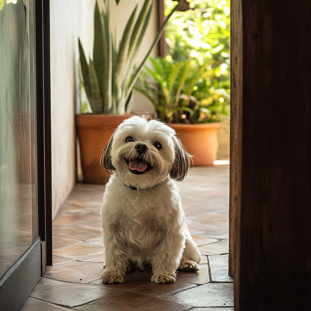 A Shih Tzu in Heroic Pose at Home