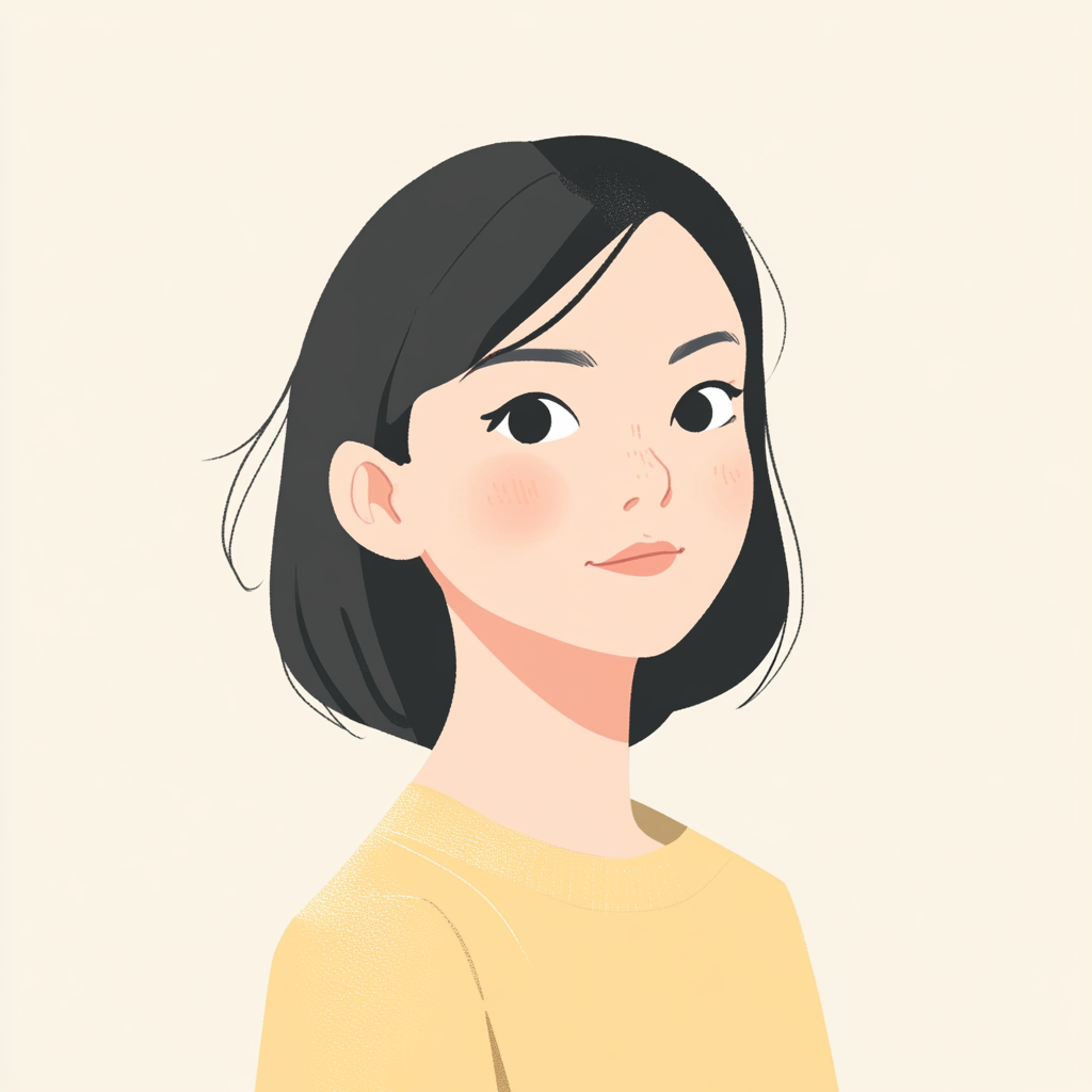 A Simple, Calm Character in Japanese Style