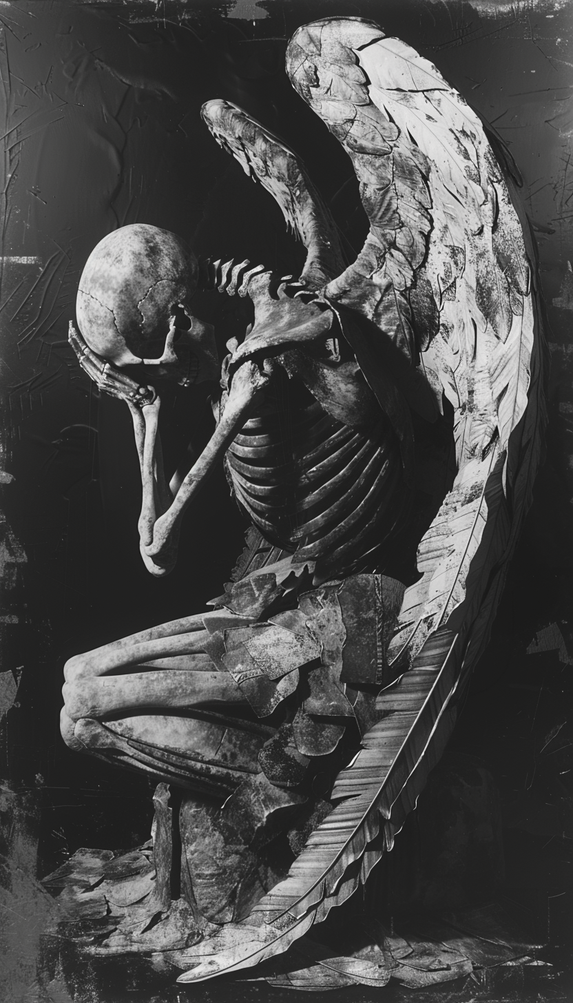 A Skeletal Angel's Desperate Prayer for Redemption