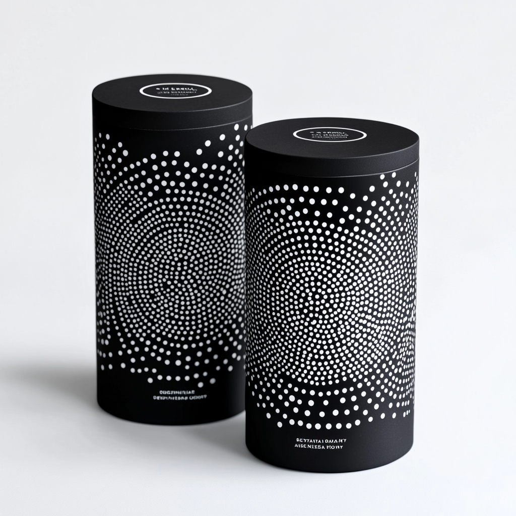 A Sleek Black Label with Aboriginal Art