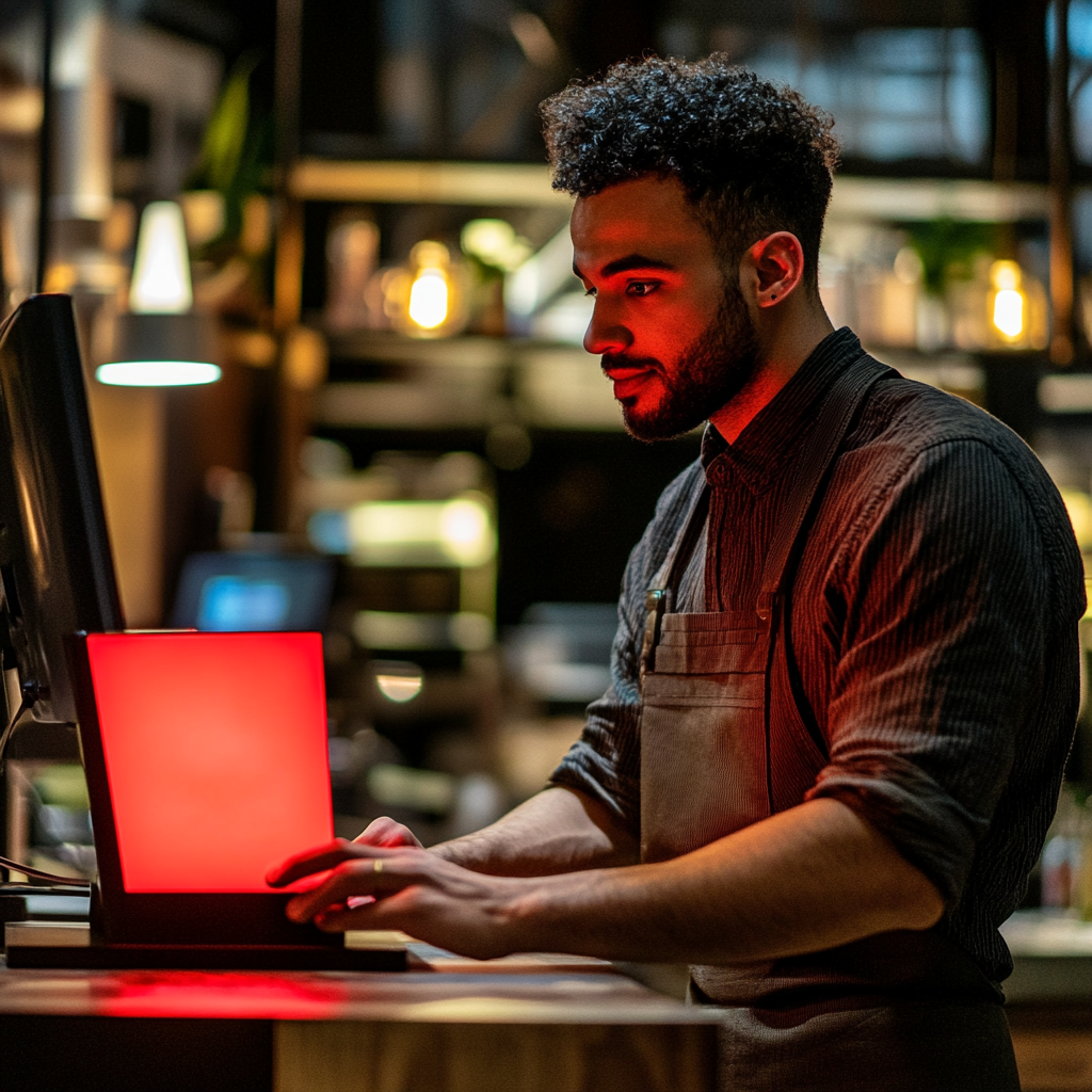 A Small Business Owner in a Busy Restaurant