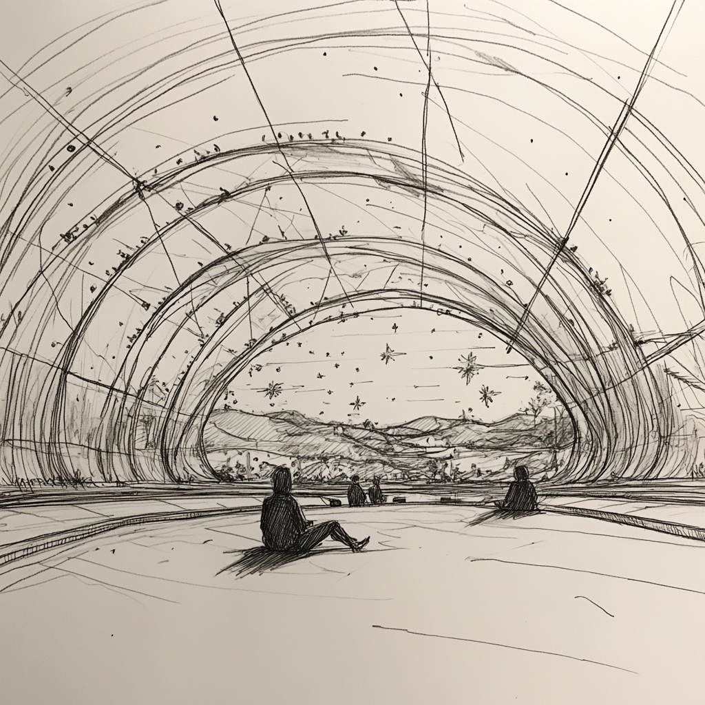 A Small Curvy Shelter for Star Gazing Sketch