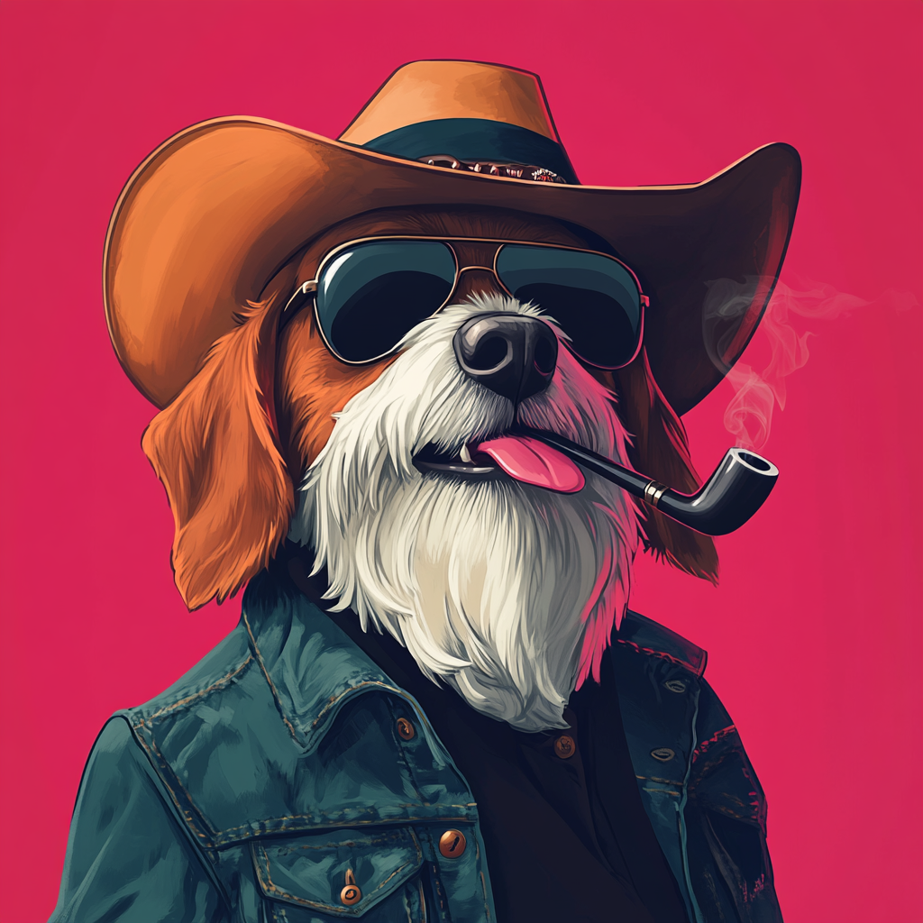 A Smiling Beagle Cowboy