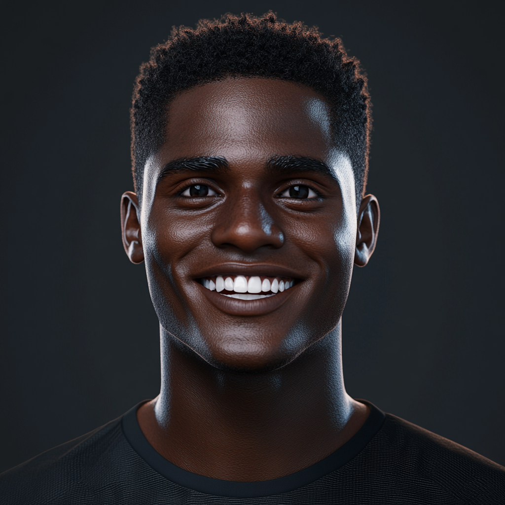 A Smiling Dutch-Curacaoan Soccer Player Portrait