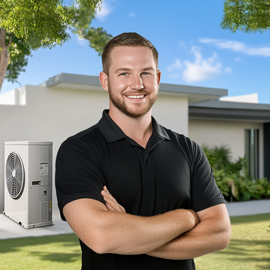 A Smiling Engineer at a Modern House