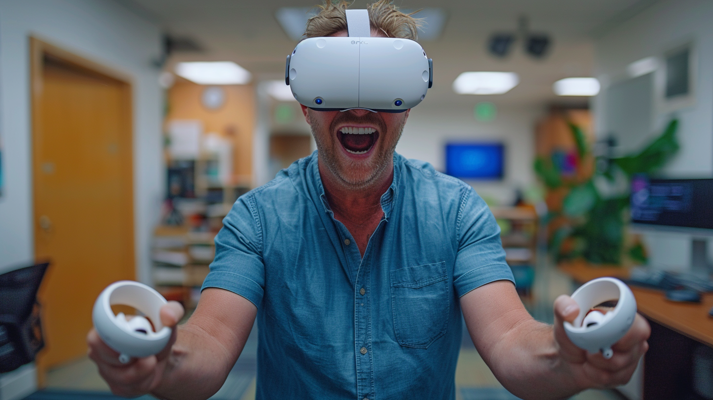 A Smiling Man in VR Experience