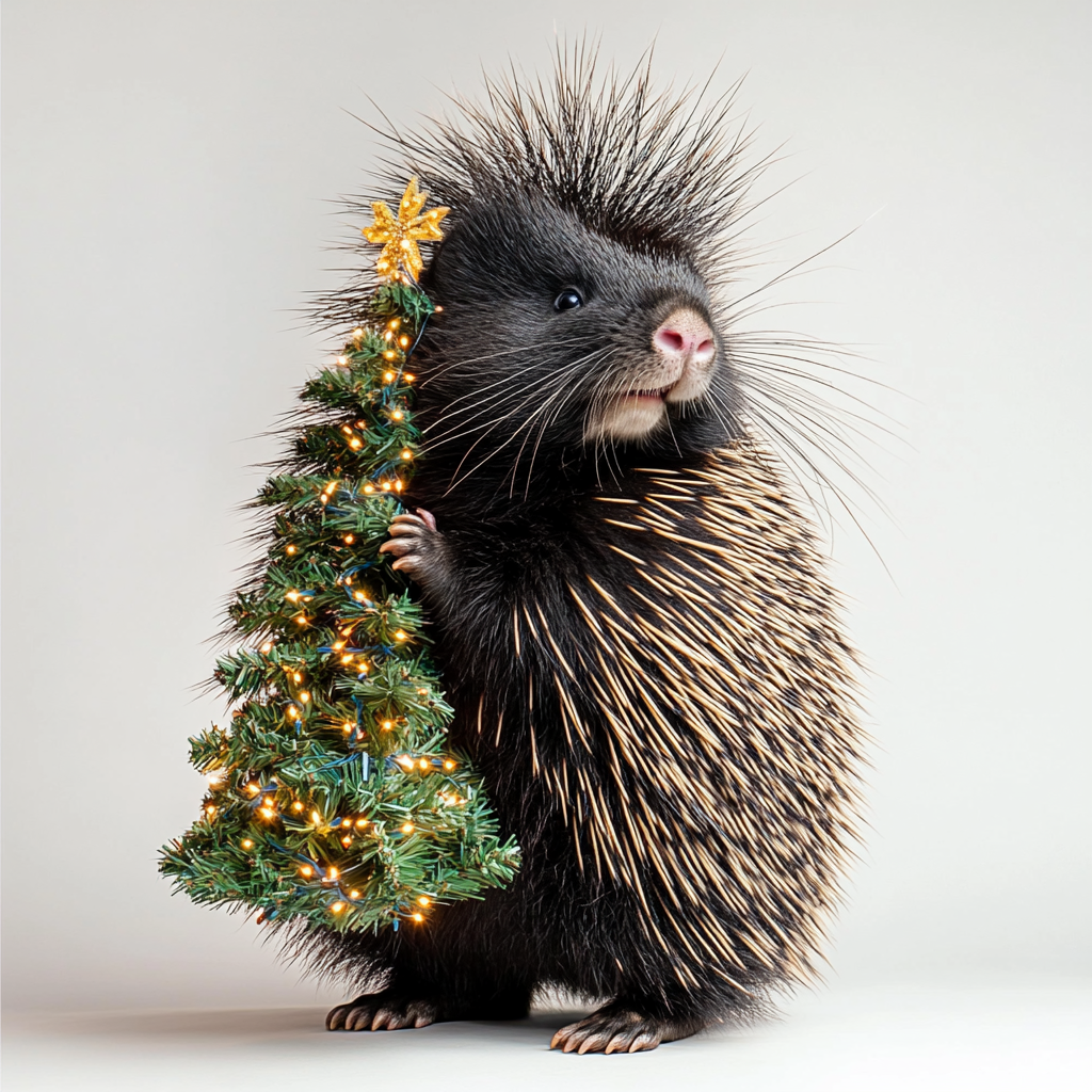 A Smiling Porcupine with Decorated Quills