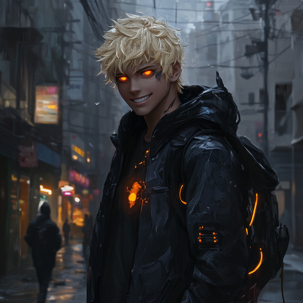 A Smiling Young Man with Ghost Powers