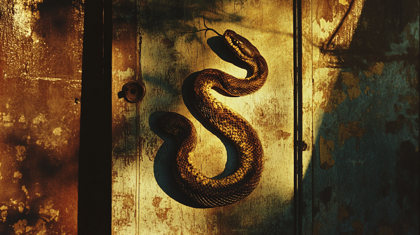 A Snake Poster on a Teenage Girl's Door