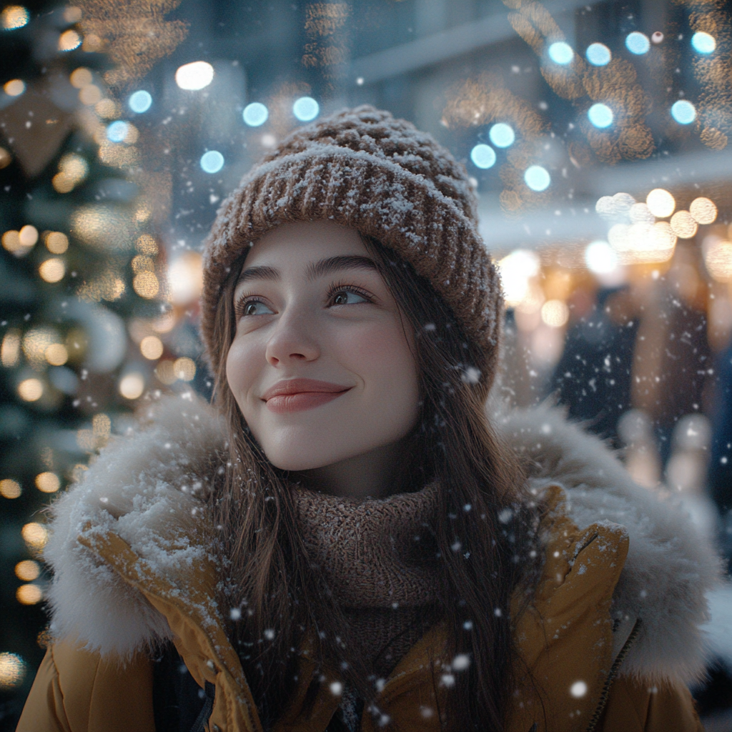 A Snowy Winter Afternoon in European Town