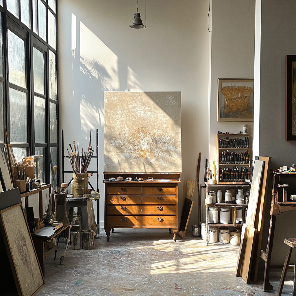 A Sophisticated European Art Studio