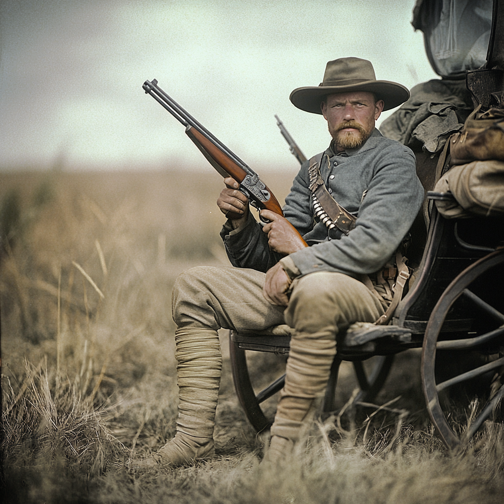 A South African Soldier and Wagon from 1900s