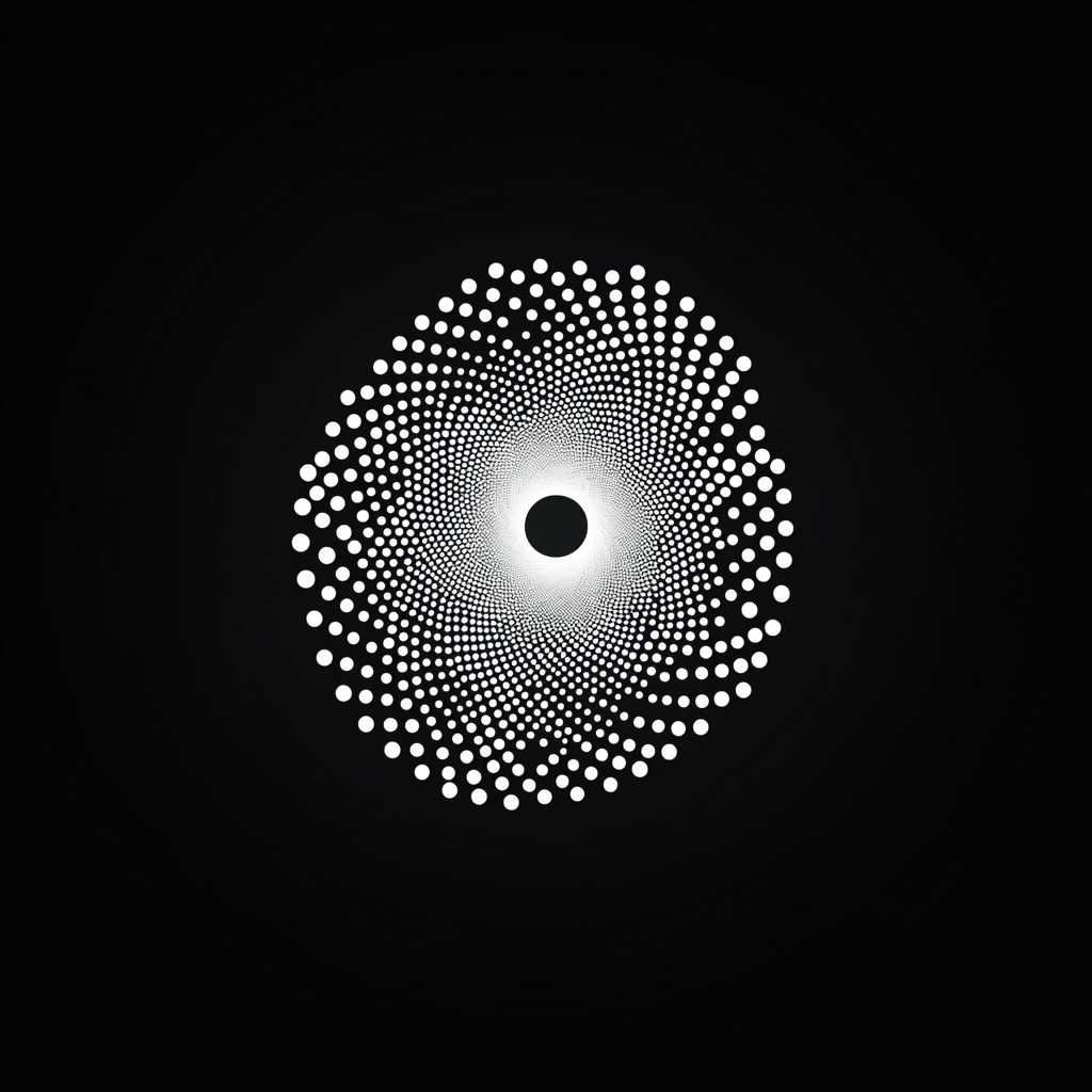 A Spiral of Dots in Abstract Circle Design