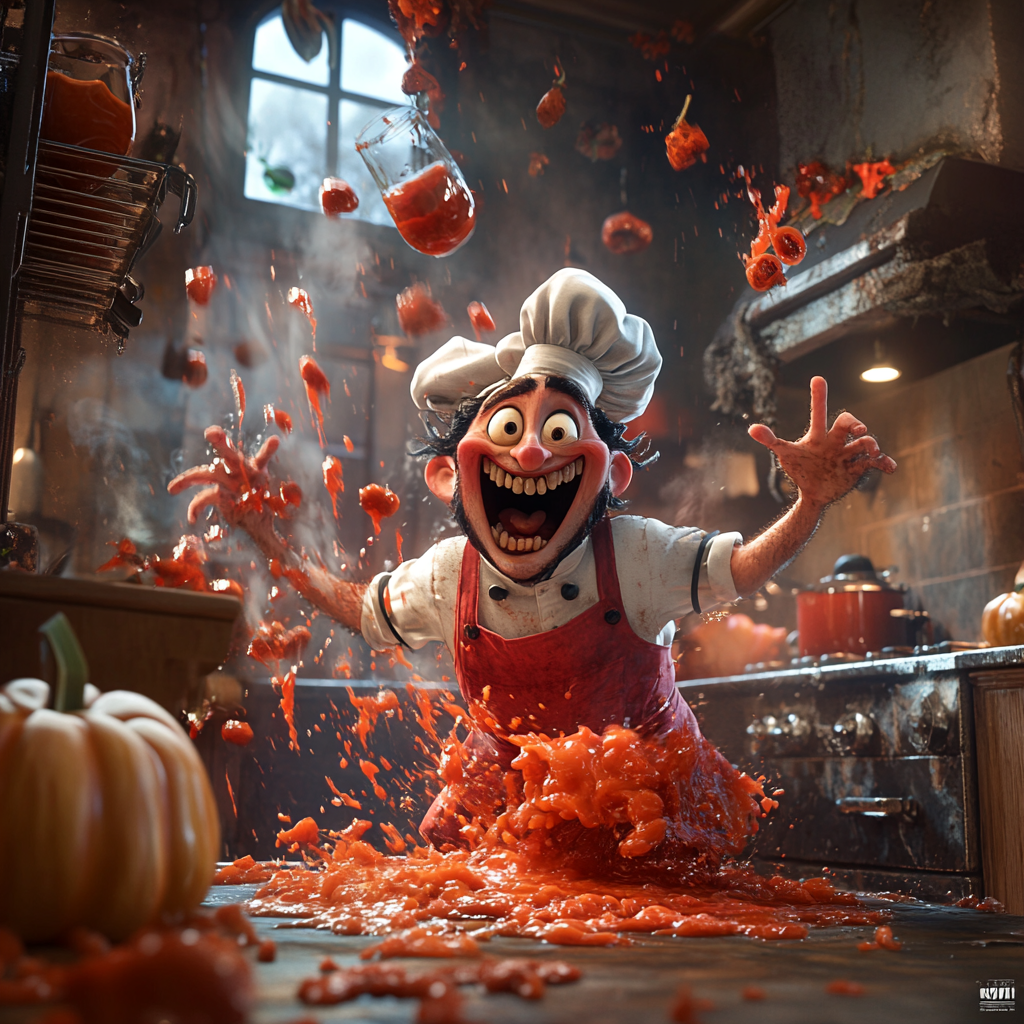 A Spooky Italian Chef Cooks on Halloween Night