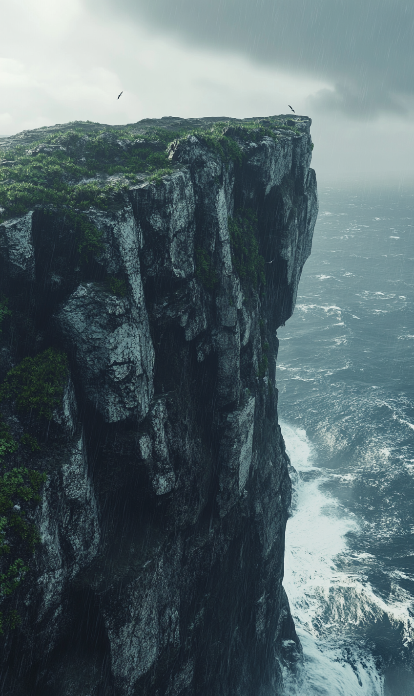 A Spooky Stormy Island From Above