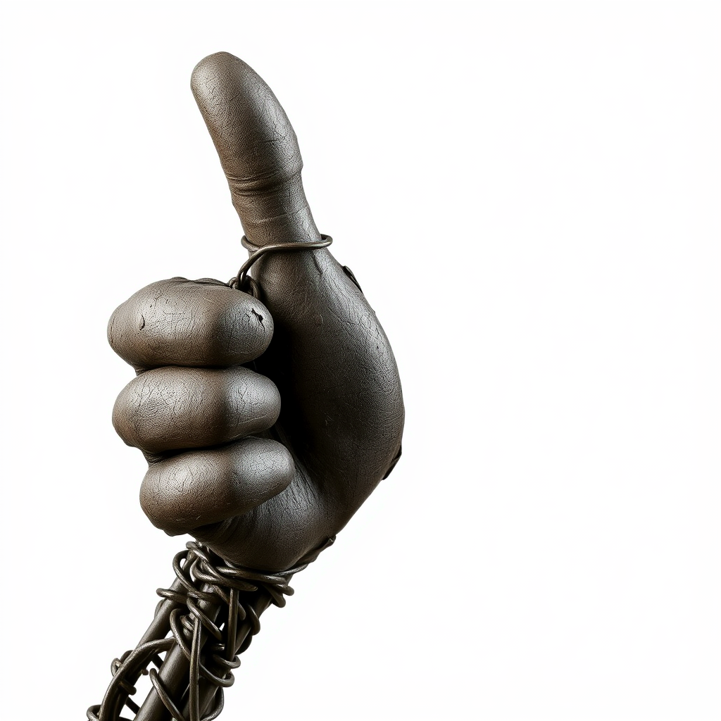 A Steel Rebar Hand Giving Thumbs Up