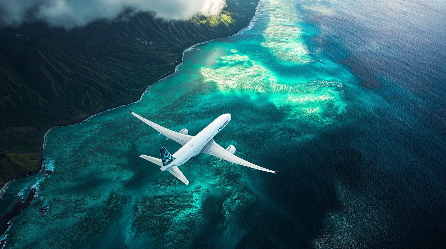 A Stunning A350 Soaring Over Ocean