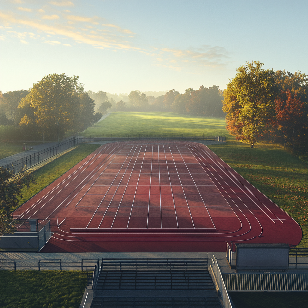 A Stunning Panoramic View of a Running Track