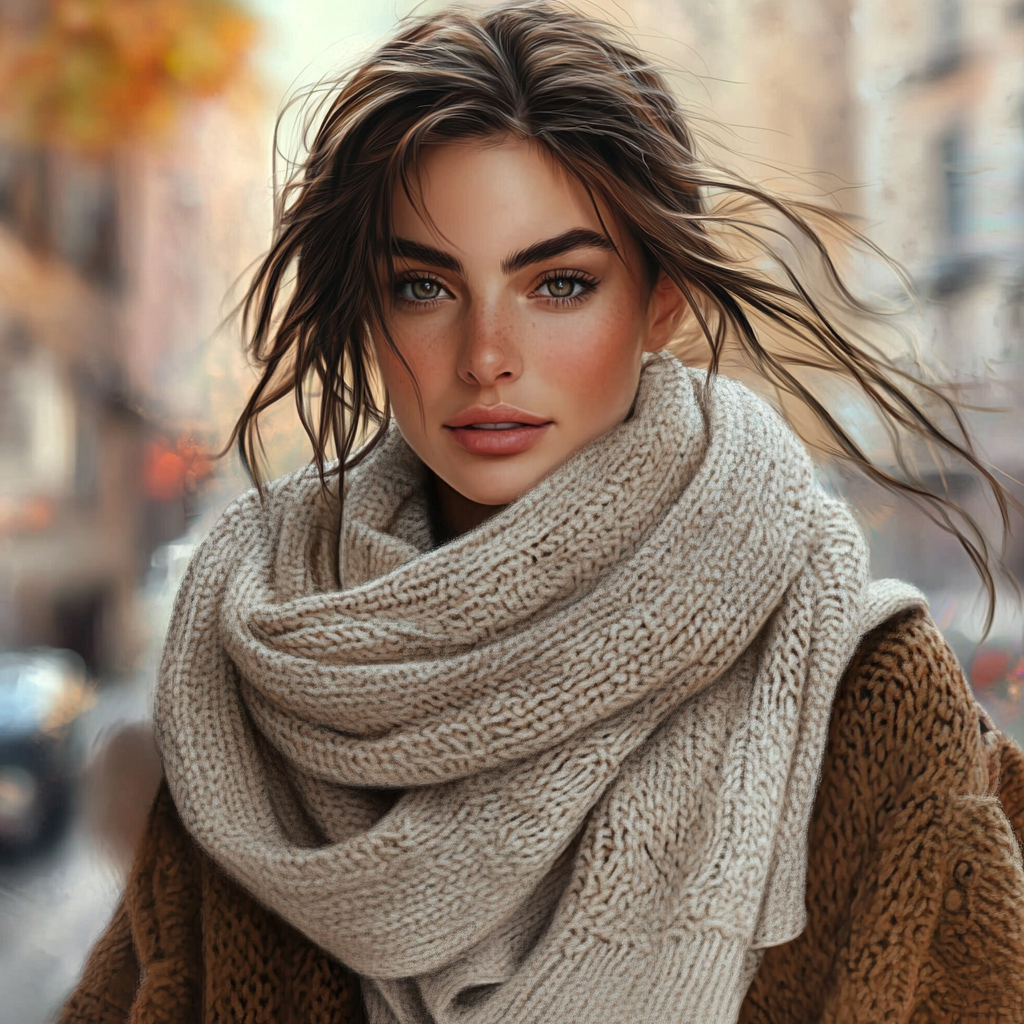 A Stylish Woman in Cozy Autumn Cityscape