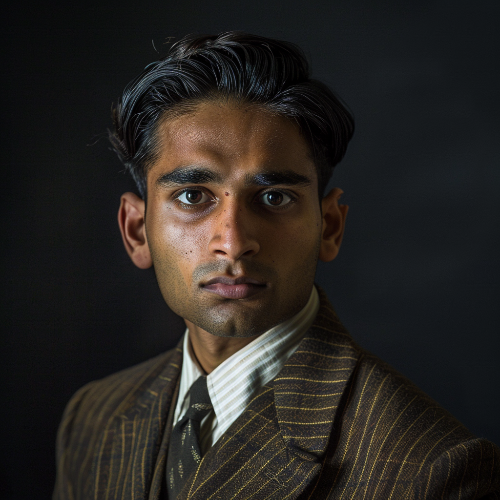 A Stylish Young Man in 1940s Suit