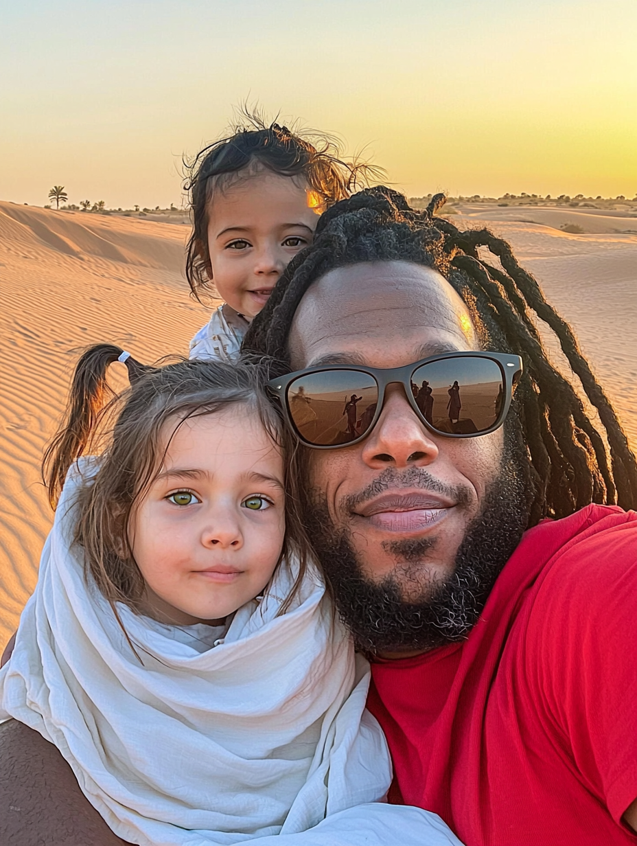 A Sunset Family Portrait in Dubai Desert