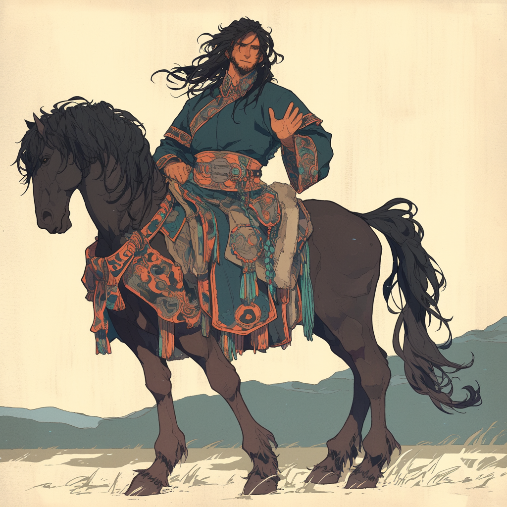 A Teen Centaur in Vintage Gothic Fantasy Illustration