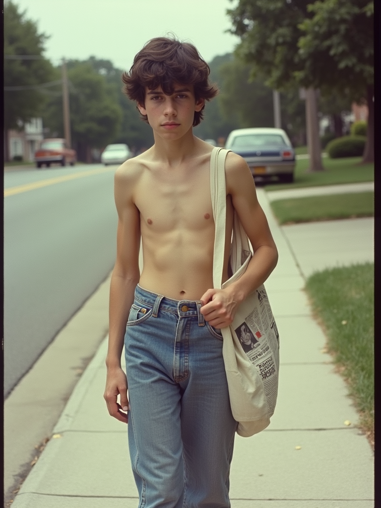 A Teen Newspaper Boy in 1980s Suburb